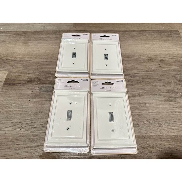 Allen + Roth Capitol White Single Decorator Wall Plate Light Switch 0325979 (4)
