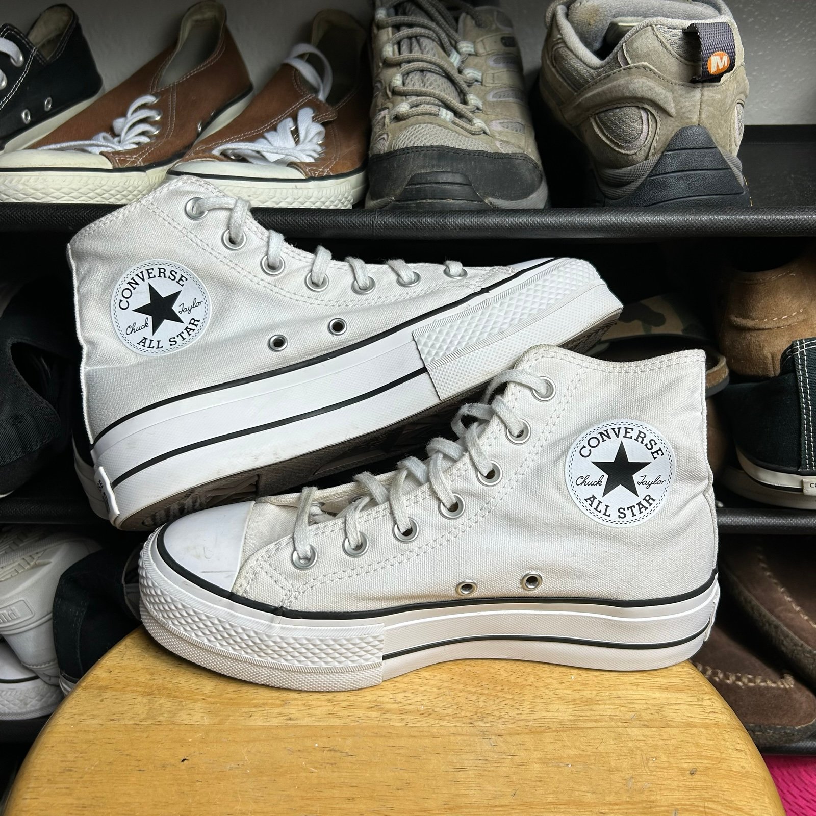 Converse ctas hi lift platform white