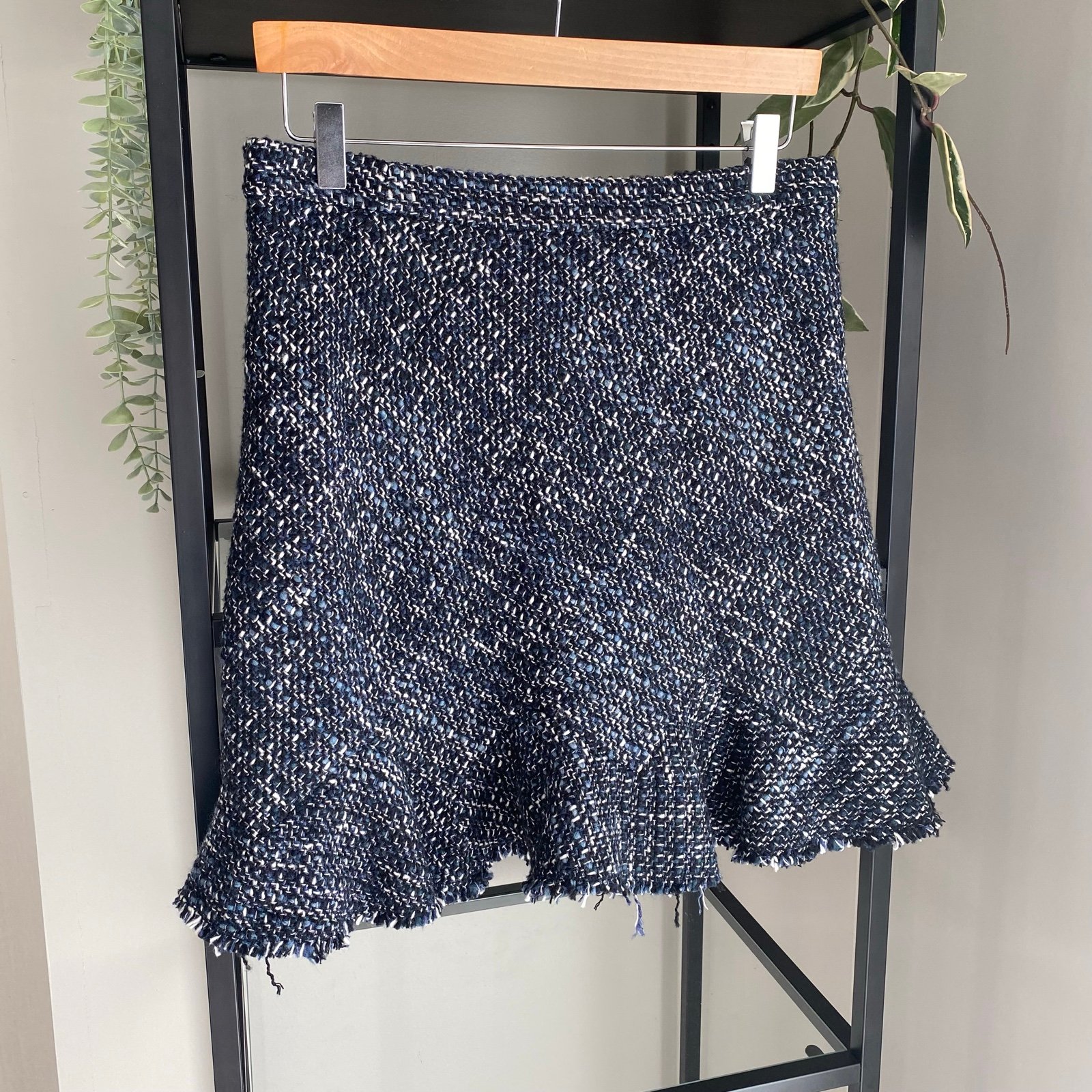NWT Theory Diag Tweed Mini Skirt