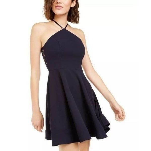 Sequin Hearts Juniors' Lace Back Dress, - detail
