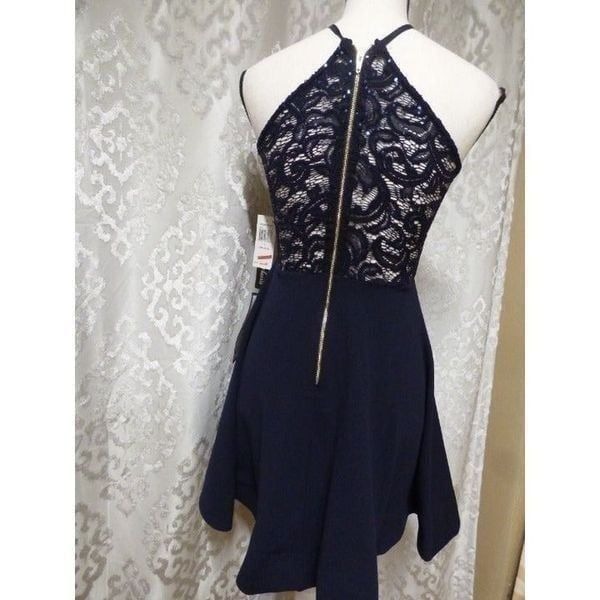Sequin Hearts Juniors' Lace Back Dress, - detail