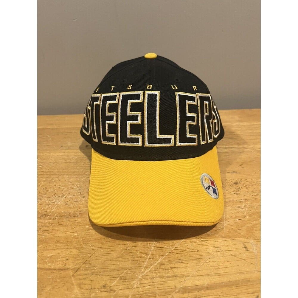 Pittsburgh Steelers Hat Embroidered Large Print Reebok Ball Cap NFL Headwear