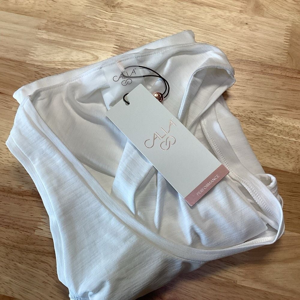 CALIA Women's Twist Back Tank Top UPF 50 White Medium