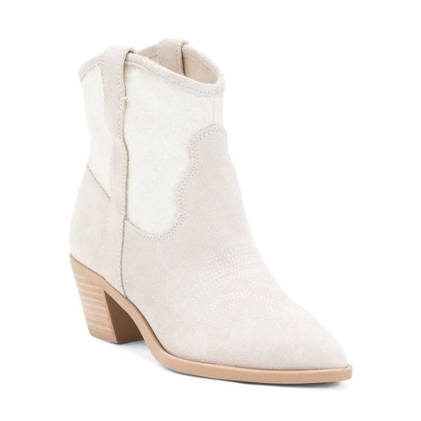 Dolce Vita Sonya Suede Canvas Western Booties Size 8.5