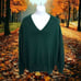 Lands End Drifter Sweater Mens Sz L Green Vintage USA Cotton Preppy Classic
