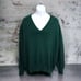 Lands End Drifter Sweater Mens Sz L Green Vintage USA Cotton Preppy Classic