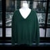 Lands End Drifter Sweater Mens Sz L Green Vintage USA Cotton Preppy Classic