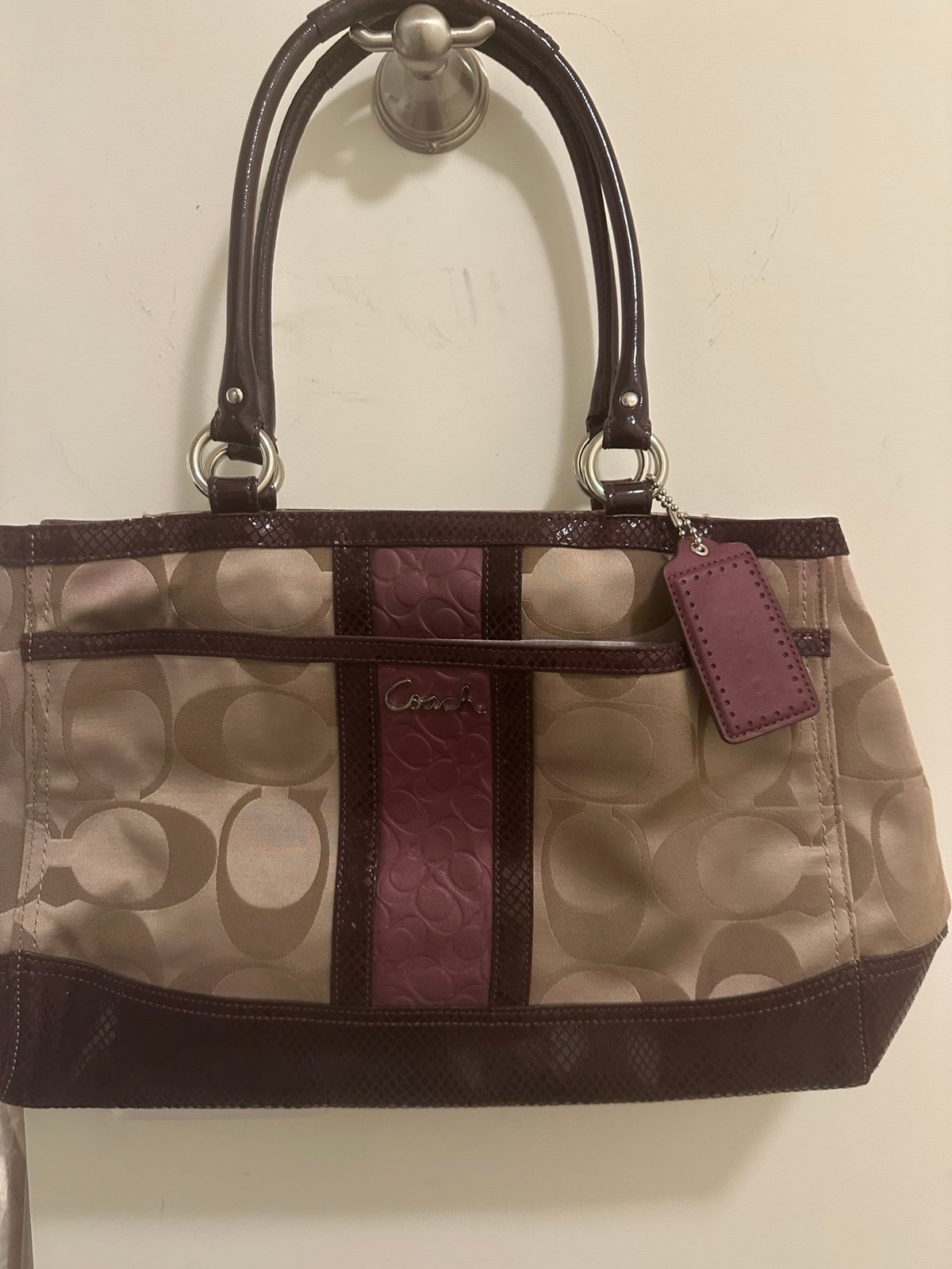 Coach Park Stripe signature Tote