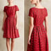 Women’s Moulinette Soeurs Anthropologie Rubied Red Lace Fit & Flare Dress Sz 12