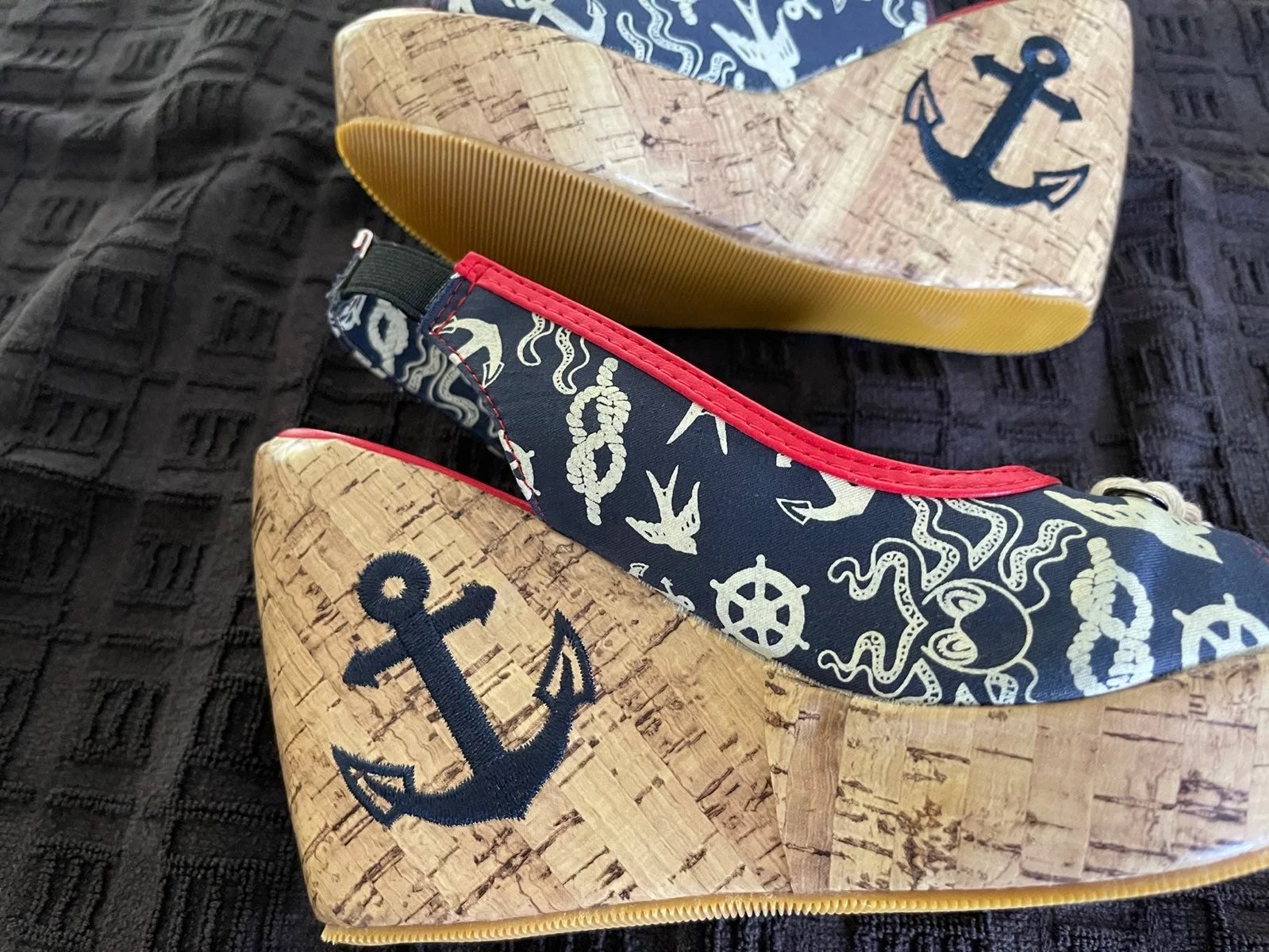 Too Fast Anchor Sea Wedge Shoes