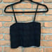 Faithfull the Brand Liya Smocked Crop Top Womens XL Black Adjustable Straps