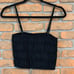 Faithfull the Brand Liya Smocked Crop Top Womens XL Black Adjustable Straps