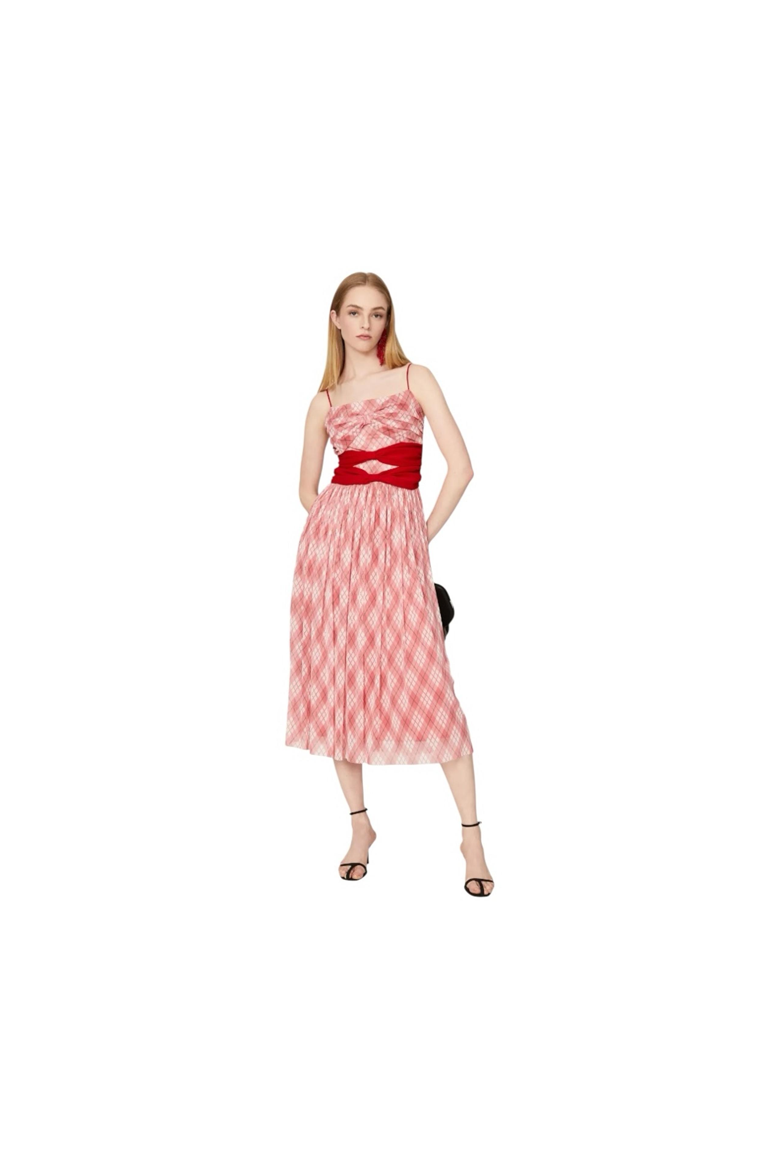 Adam Lippes Red Bow Front Cami Midi Dress Womens 4