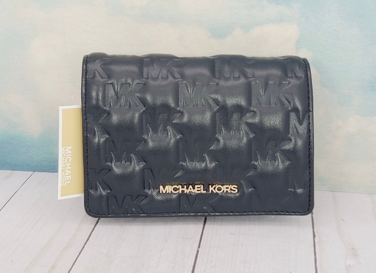 NWT Michael Kors Black Medium Slim Wallet Quilted