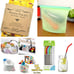 Eco Friendly Starter Set Reusable Straws Produce Bags Beeswax Wraps Silicone Bag