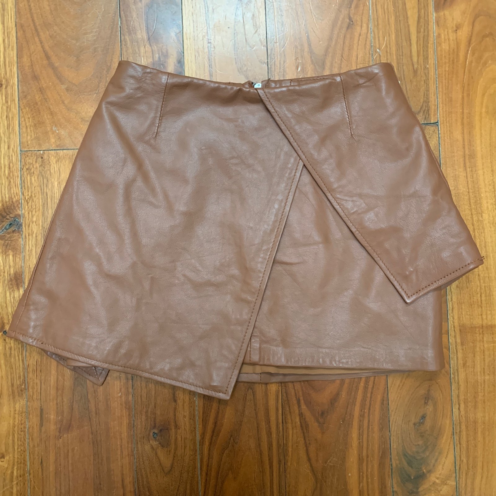 JAGGER Brown Leather Mini Skirt size Small