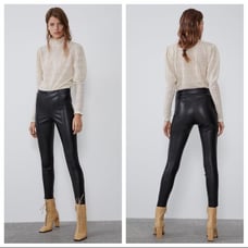 Zara mid rise faux leather legging