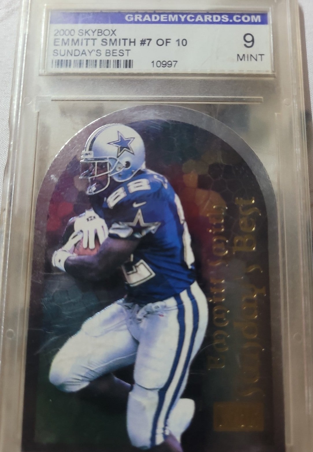 Emmit Smith Skybox Sundays Best card graded #9
