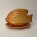 Vintage Yellow Angel Fish Flower Pot/Planter with Attached Saucer