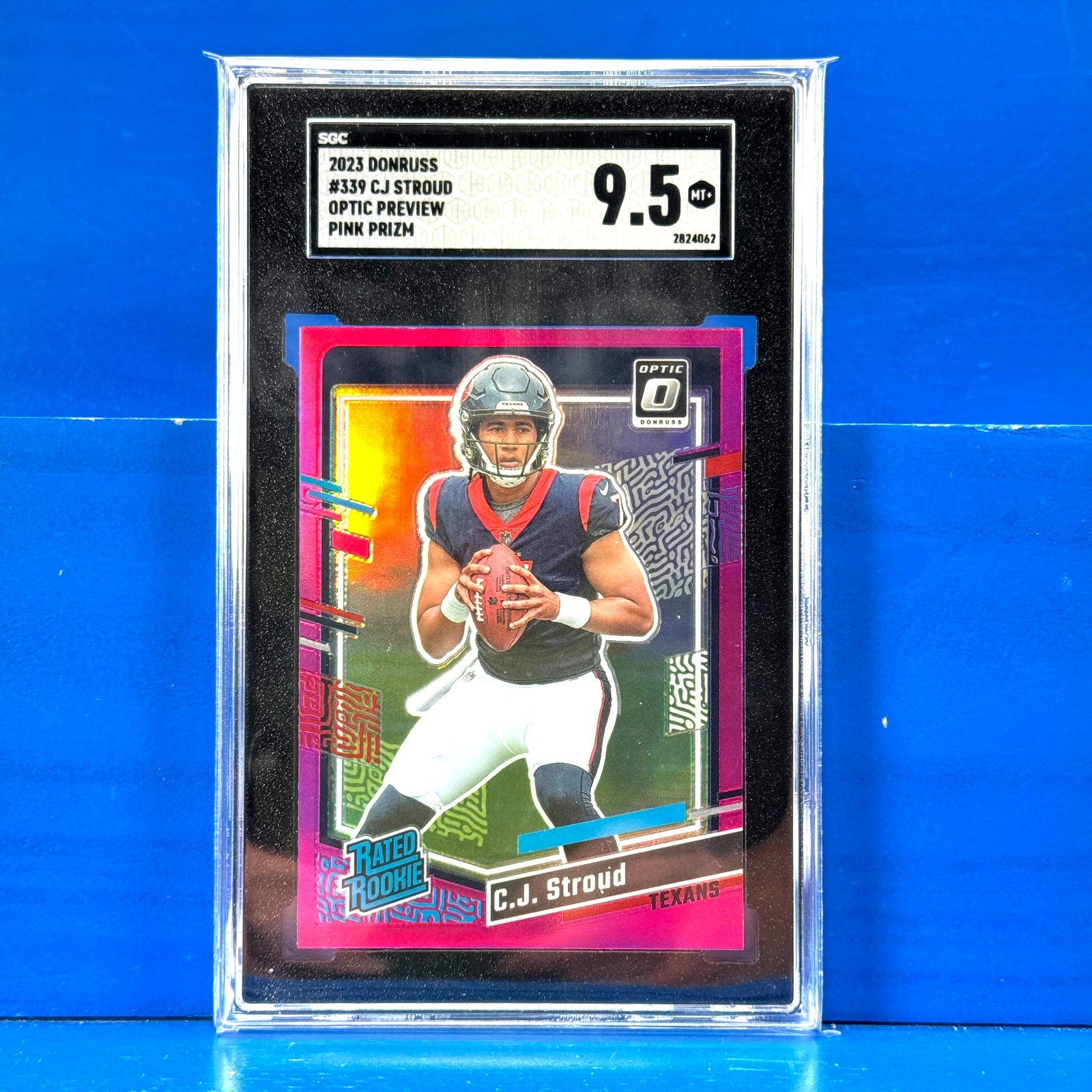 C.J. STROUD 2023 Panini Donruss Optic Preview Rated Rookie #339 Pink SGC 9.5 MT+