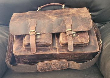 Grain Leather Briefcase For Men 17'' Laptop Messenger