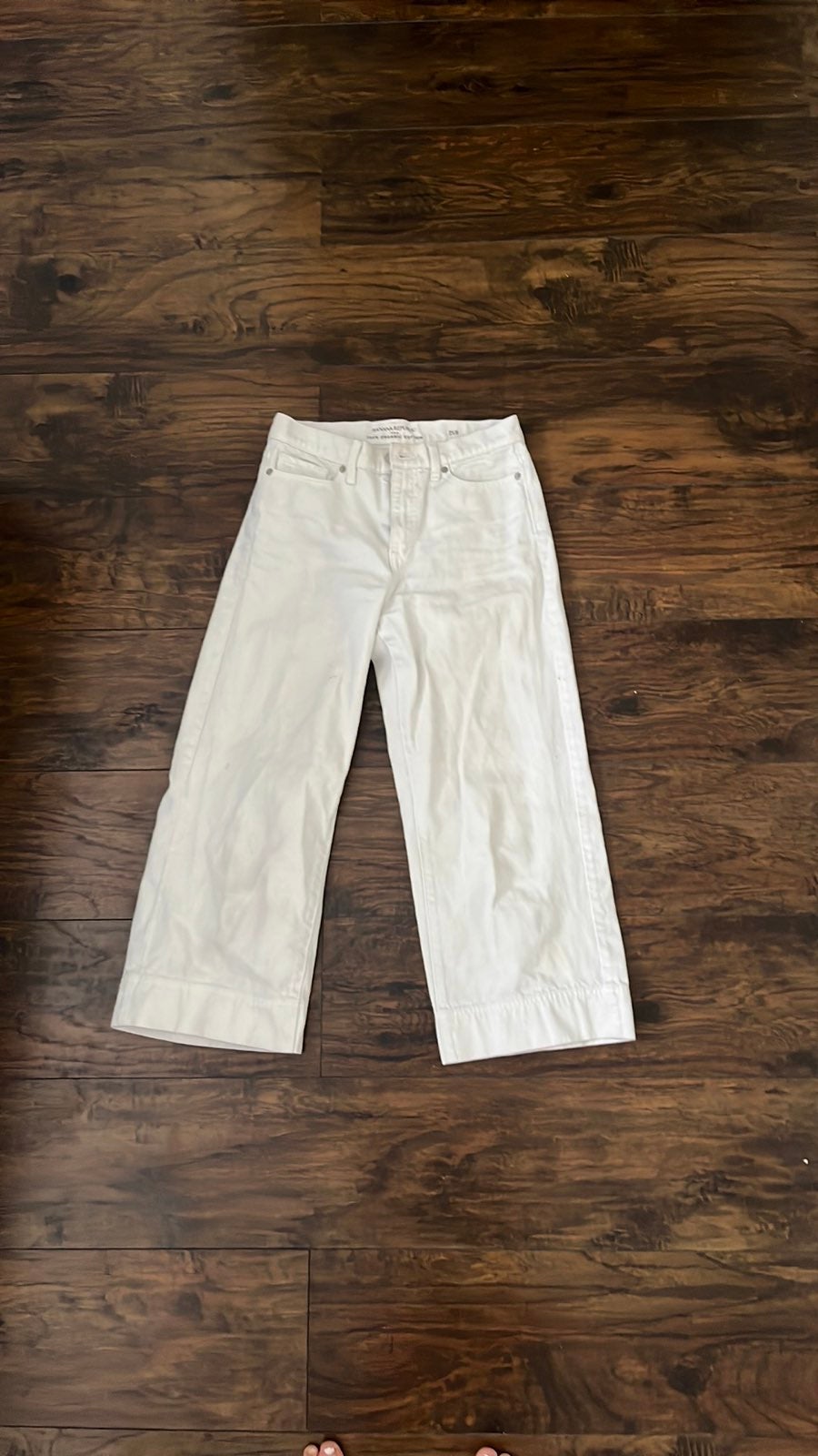 Banana Republic white wide leg jeans size 0