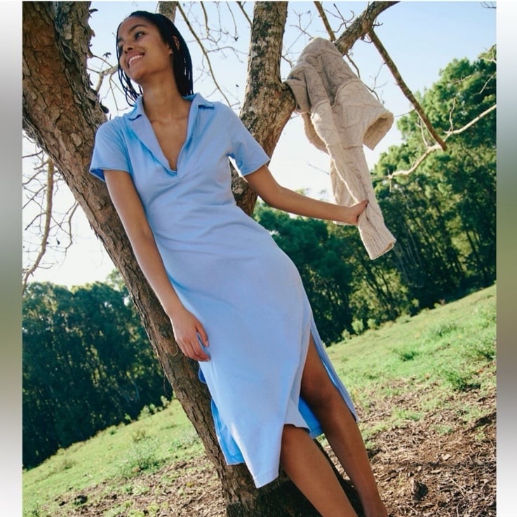 Free People Free-est Blue Mira Shortsleeved Midi Dress