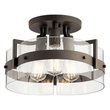 Kichler Colmar 14 3 Light Farmhouse Semi Flush Bronze Ceiling Light