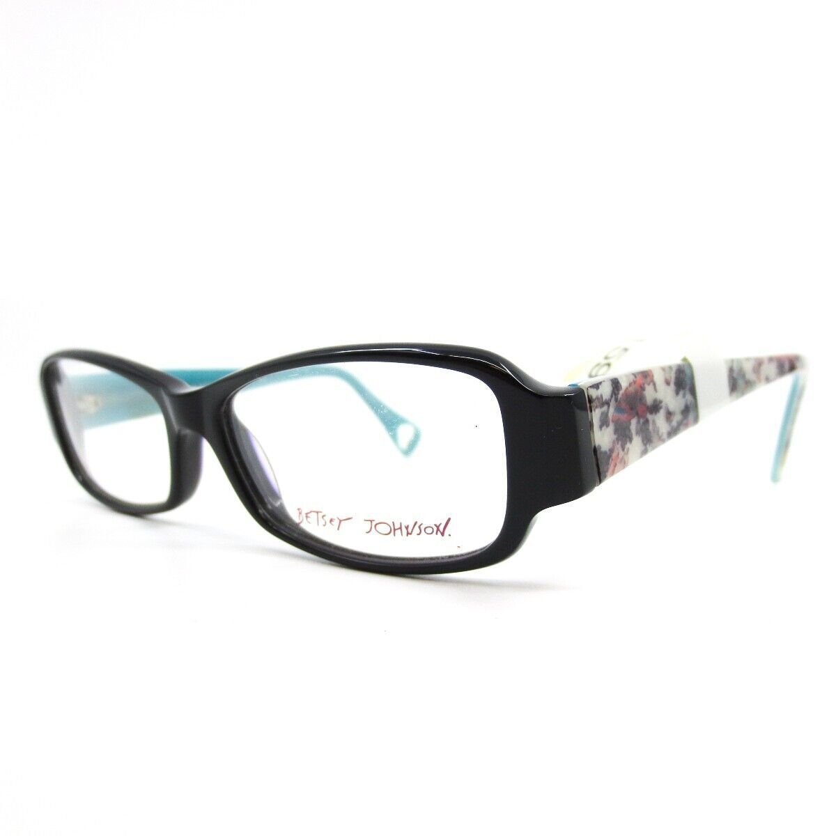 Betsey Johnson BJ0124 01 Womens floral black Full Rim Eyeglasses 51-15-140