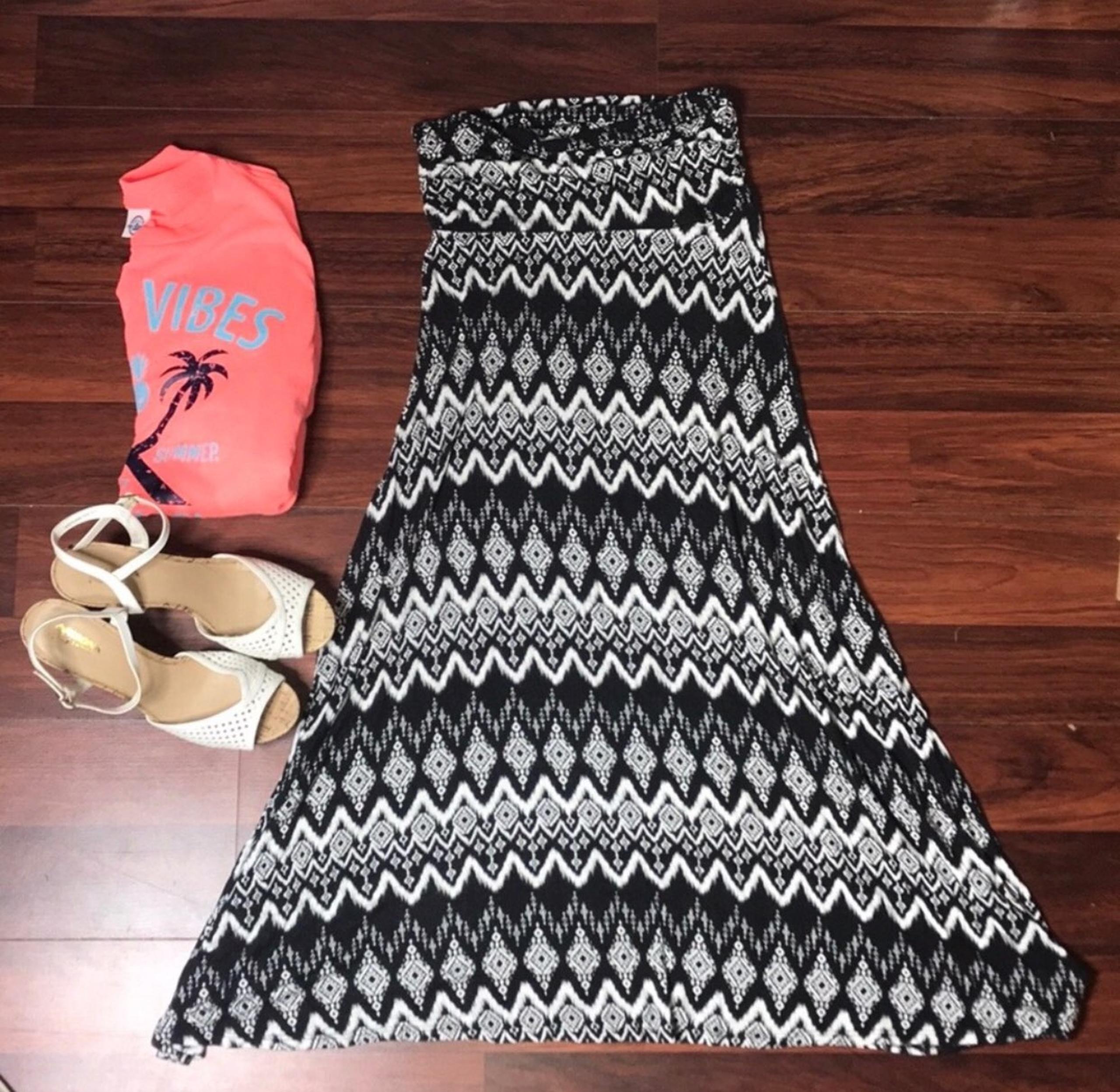 Aztec Maxi Skirt, EUC, Medium - Lapis