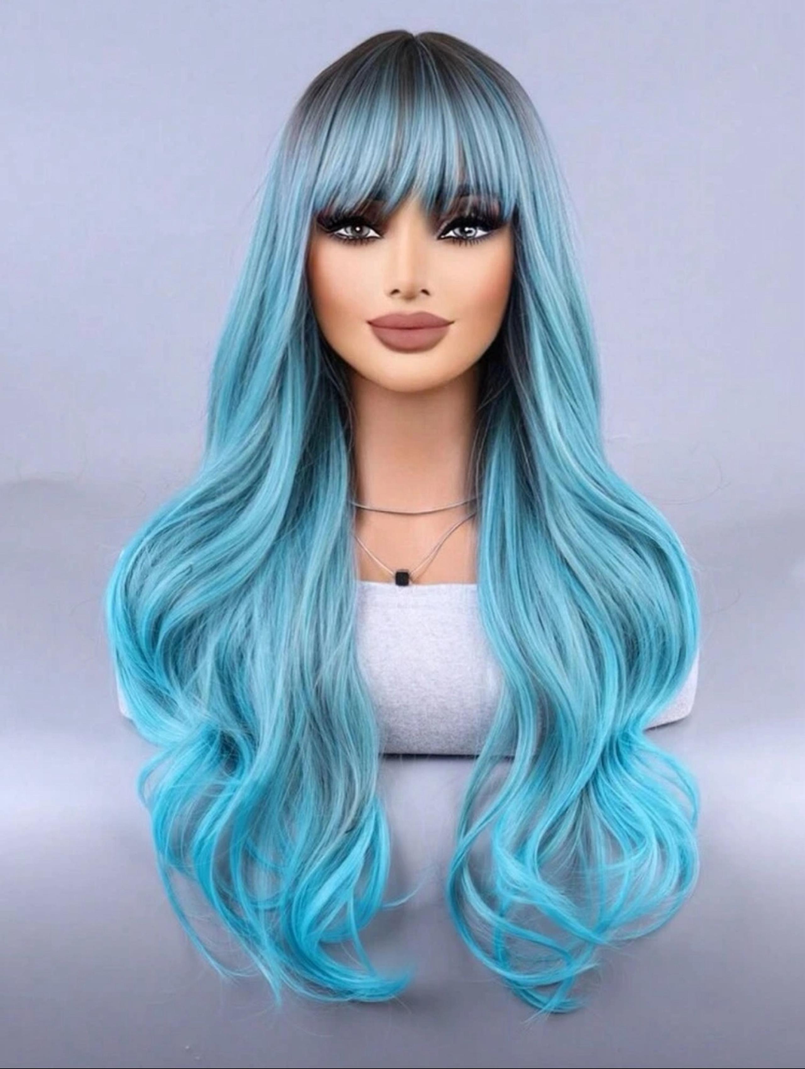 NEW Long Curly Hair With Bangs Wig