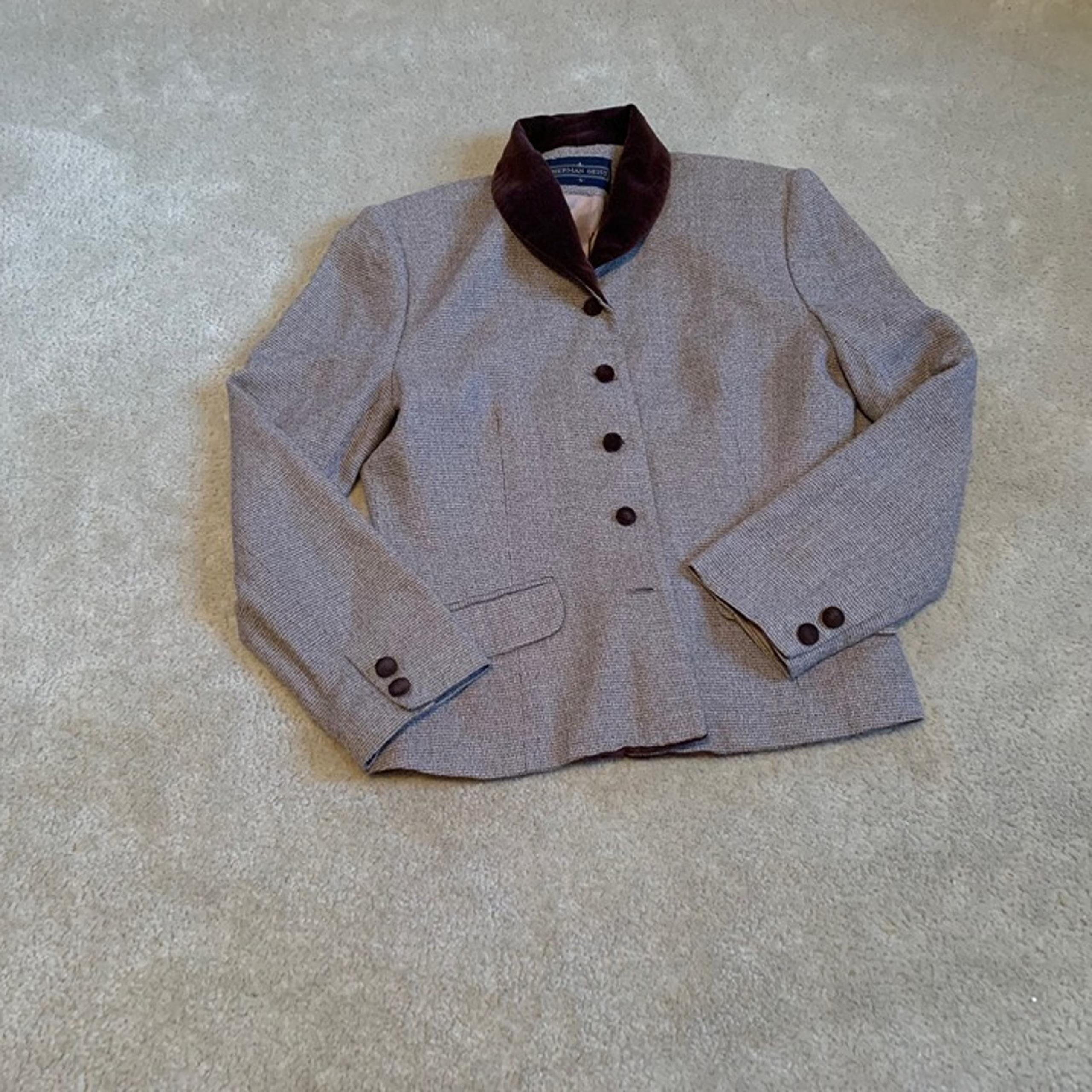 Vintage Herman Geist Tweed and Velvet Blazer Size 6