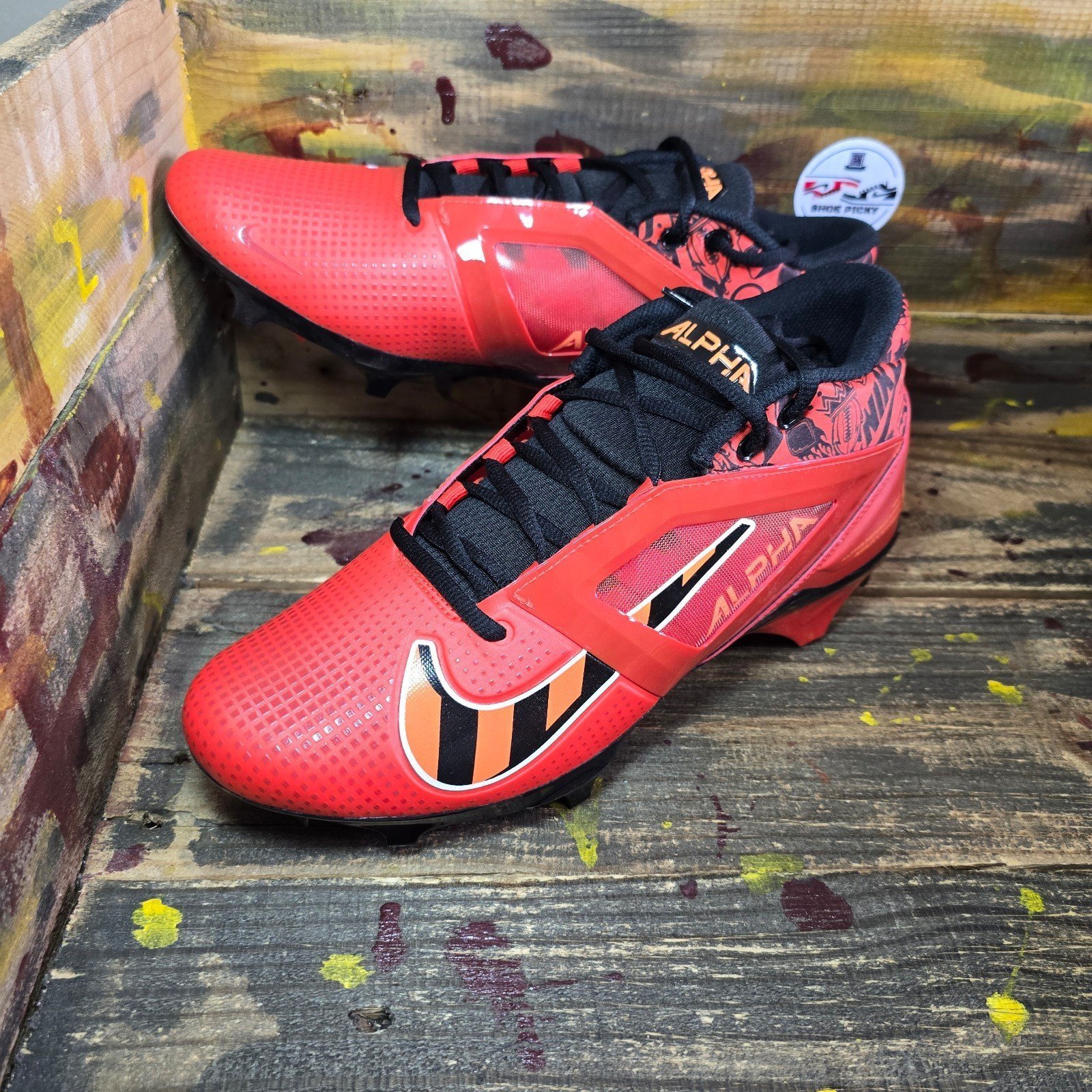 NEW Nike Alpha Menace Pro 4 NRG Orange Mens Size 10 Football Cleats FQ3984 600