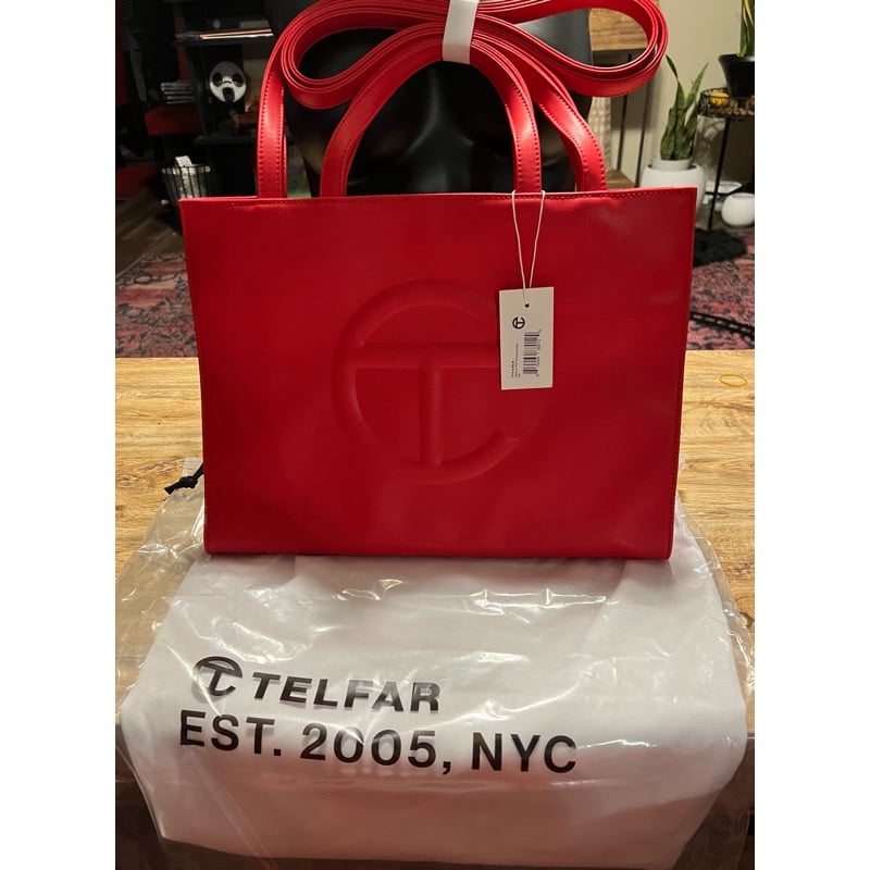 Telfar Red Medium Shopping Bag