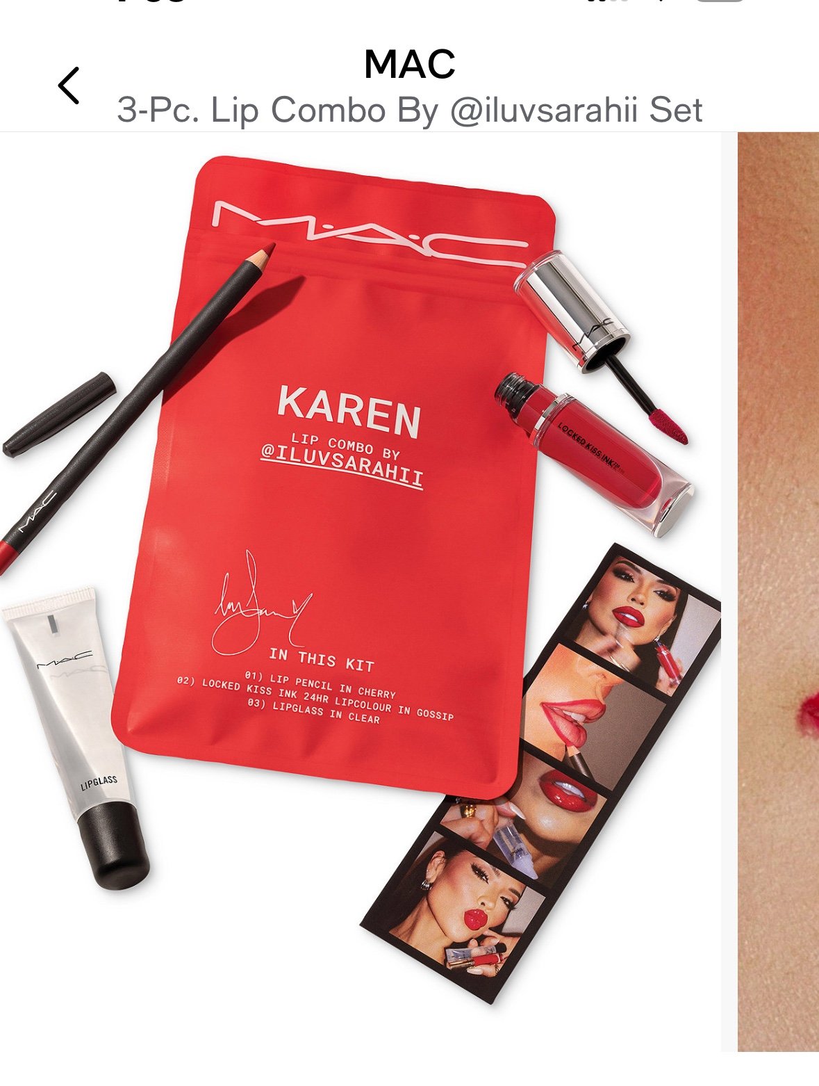 MAC limited edition 3 pc lipkit