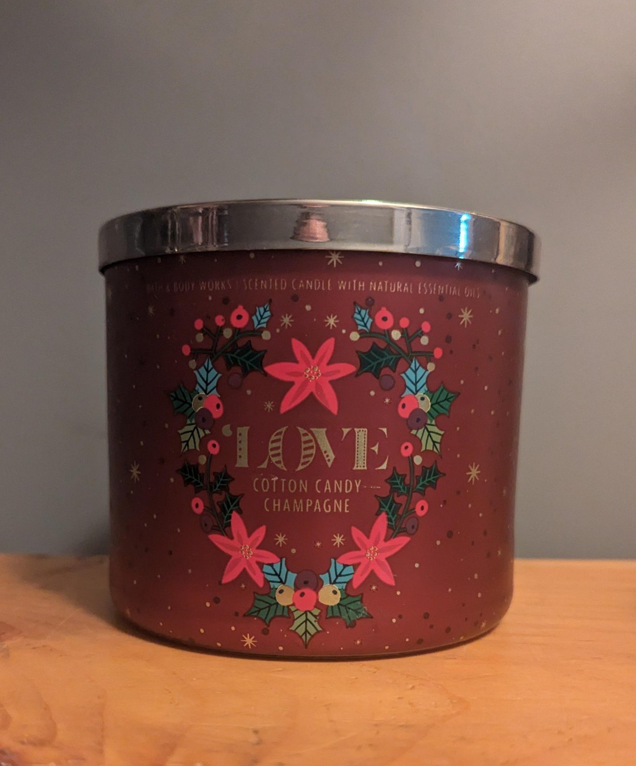 BBW Love Cotton Candy Champagne 3 Wick Candle