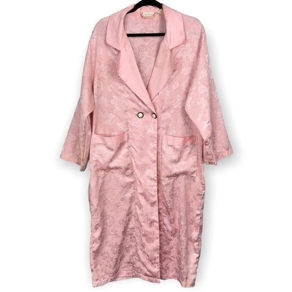 Vintage Victoria’s Secret Gold Label Pink Satin Robe Small S Womens Floor Length
