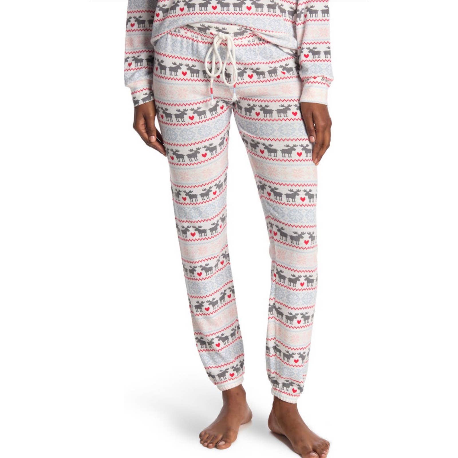 NWT PJ Salvage Let's Get Toasty Fair Isle Moose Pajama Lounge Pants (Size L)