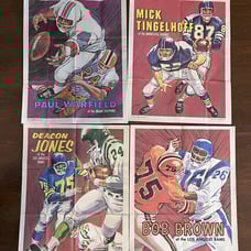 1970 Topps Football Poster Inserts NFL Hall Of Fame Illustrations USA Vintage
