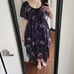 Dragonfly Floral Print Chiffon Handkerchief Hem Dress