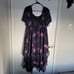 Dragonfly Floral Print Chiffon Handkerchief Hem Dress