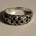 Vintage 925 Sterling Silver Sapphire Dome Ring SIZE 8.5