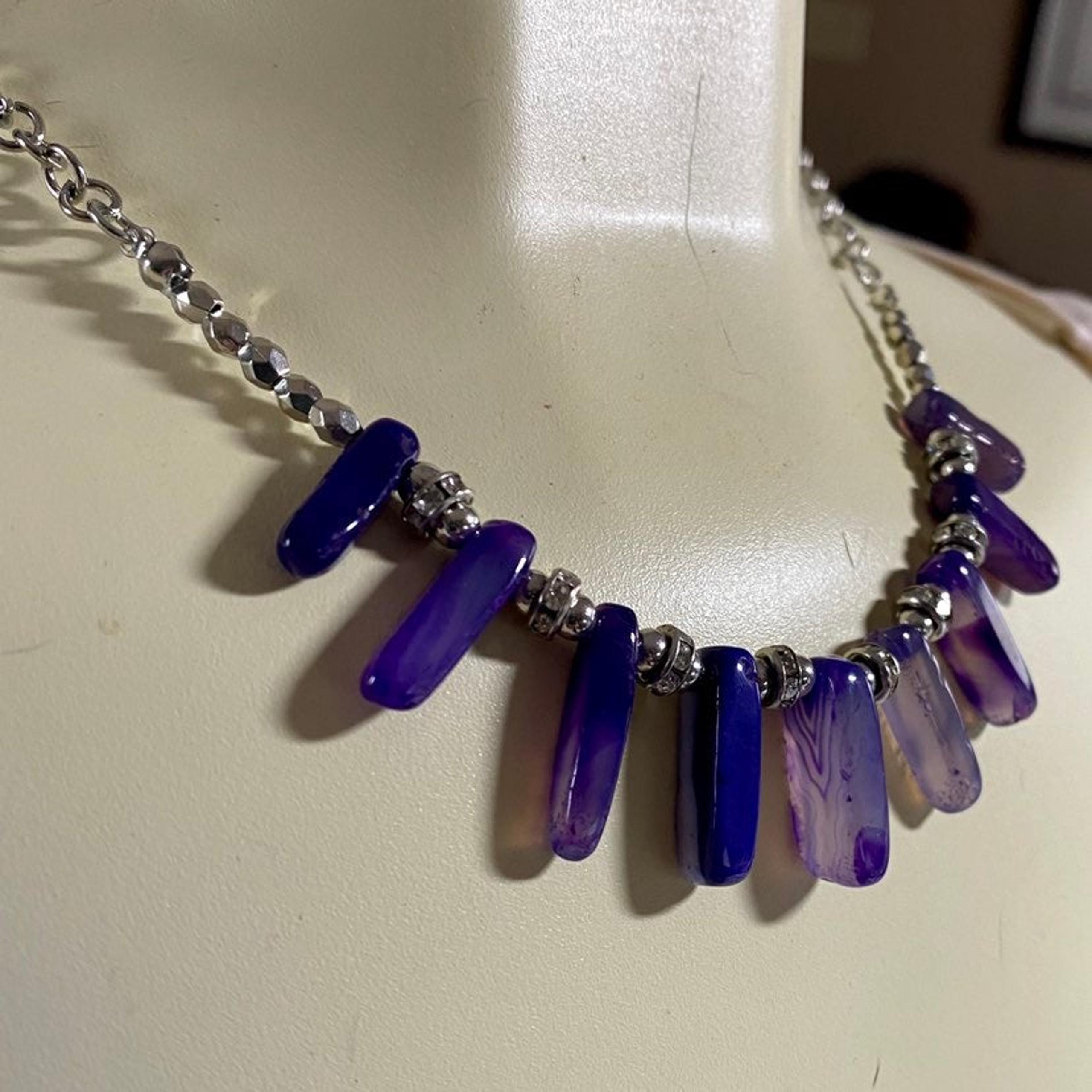 Genuine Amethyst Statement Necklace