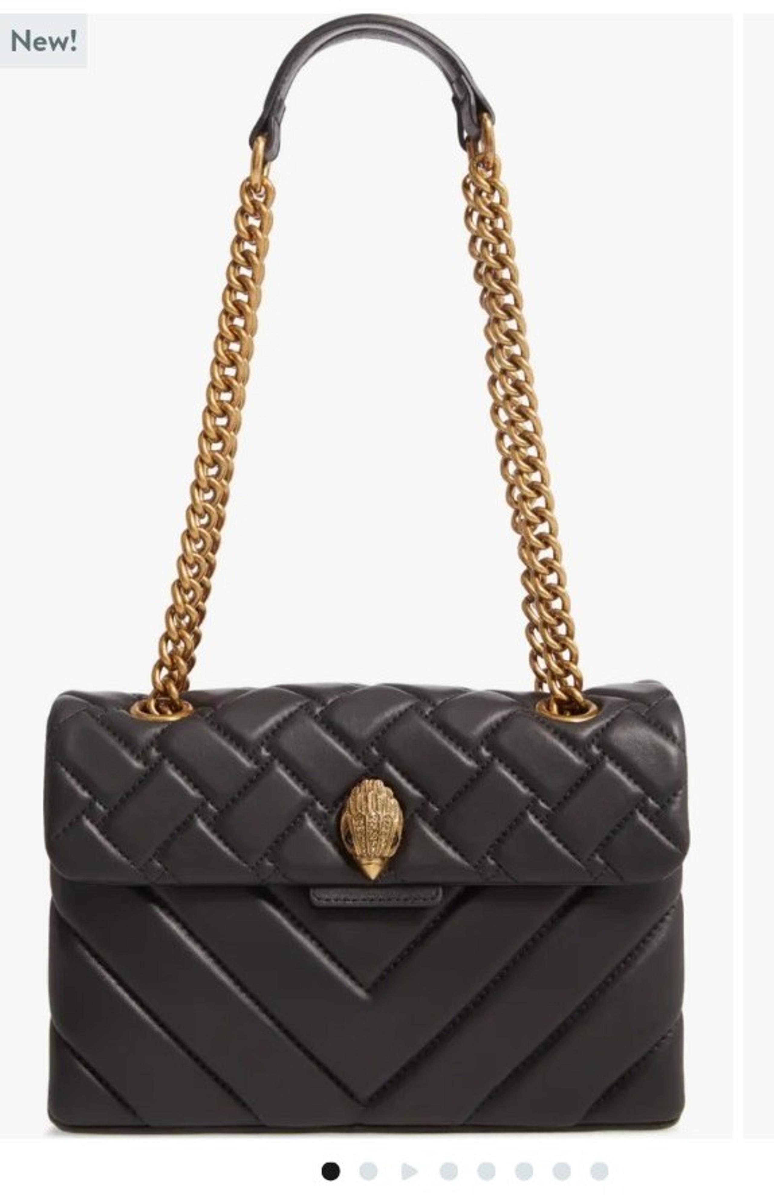 Kurt Geiger London Medium Kensington Union Jack Black Leather Bag