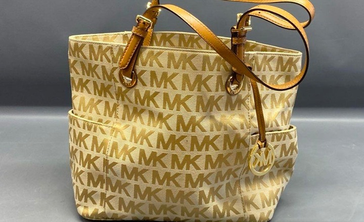michael kors yellow and brown bag