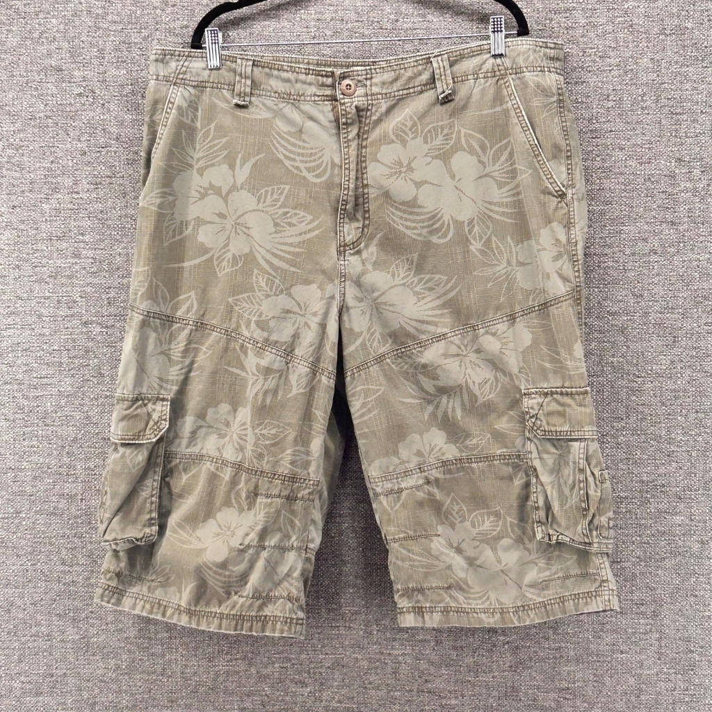Paratrooper Shorts Mens 40 Olive Long Cargo Shorts Y2K 15 Inseam Island Tactical