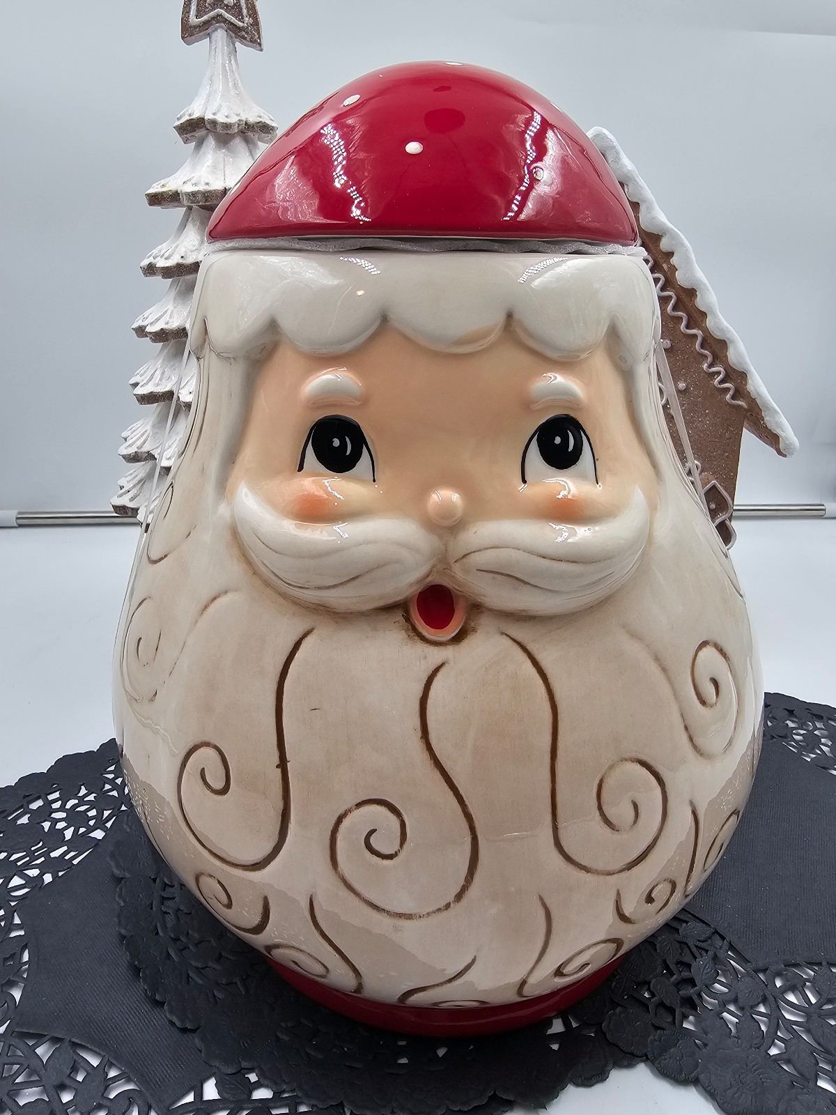 Johanna Parker Santa Cookie Jar Vintage Christmas Collectible Holiday Decor