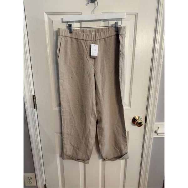 J. Jill Pure Jill Tan Cuff Hem Pull On Pants sz M NWT