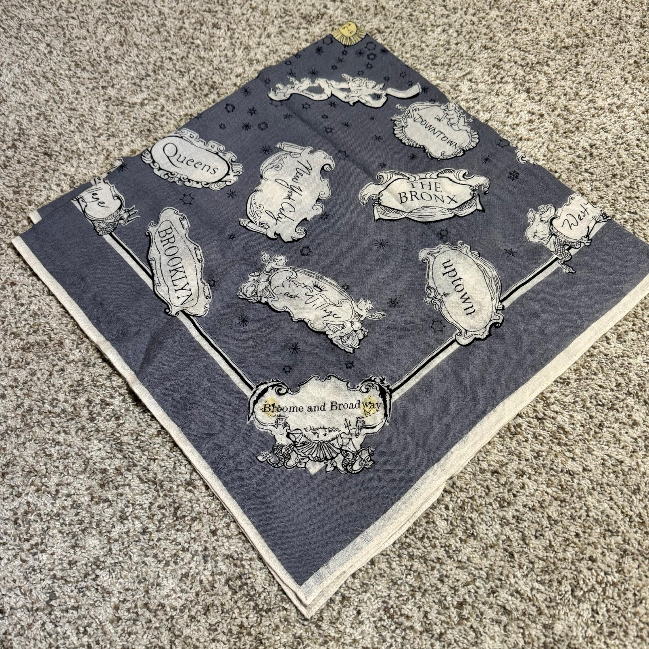 Madewell Broome and Broadway Grey/Black  Wool "New York" Scarf 36”