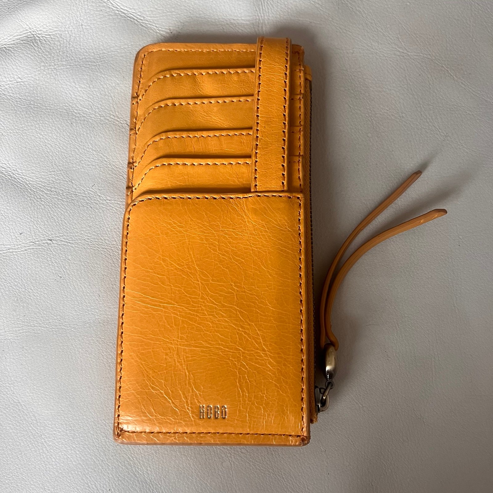 Hobo Yellow Leather Wallet with Card Slots
